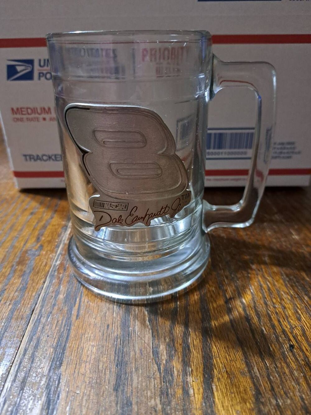 Vintage Nascar Dale Earnhardt Jr Clear Handled Mug, Glass, Cup #8